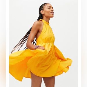 NWT, Urban Outfitters, size Medium, yellow halter dress